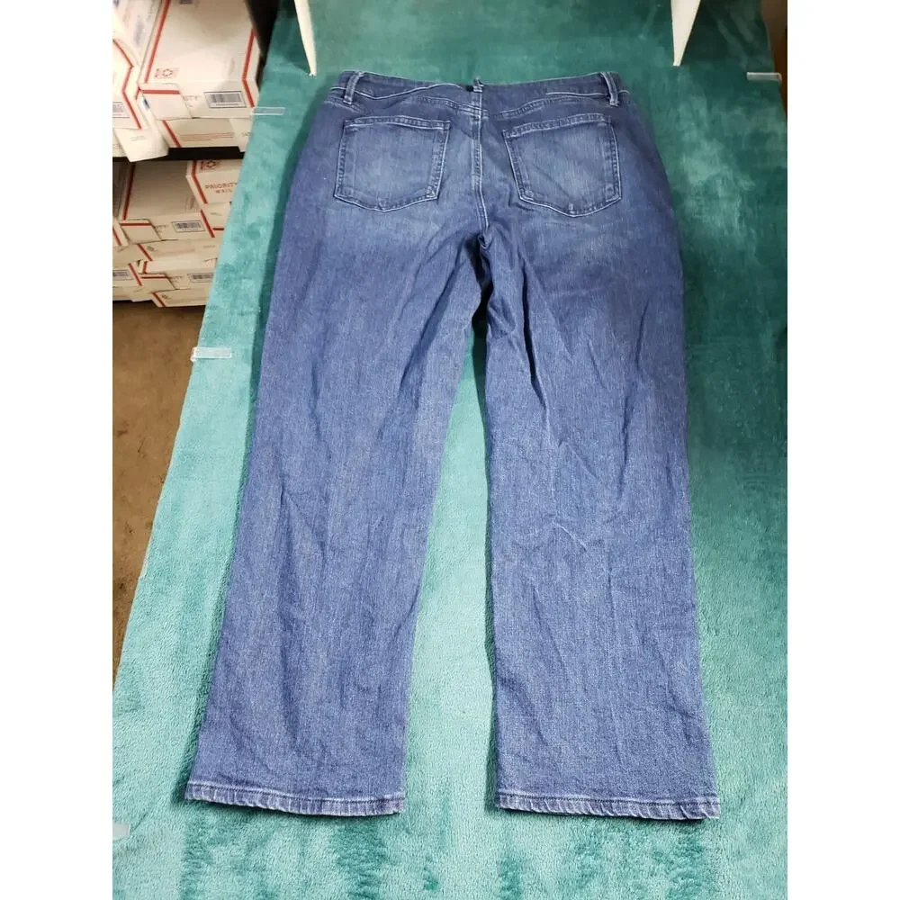 Ann Taylor Jeans Size 12 Women Blue Pants Denim Stretch Mid Rise Straight Ankle